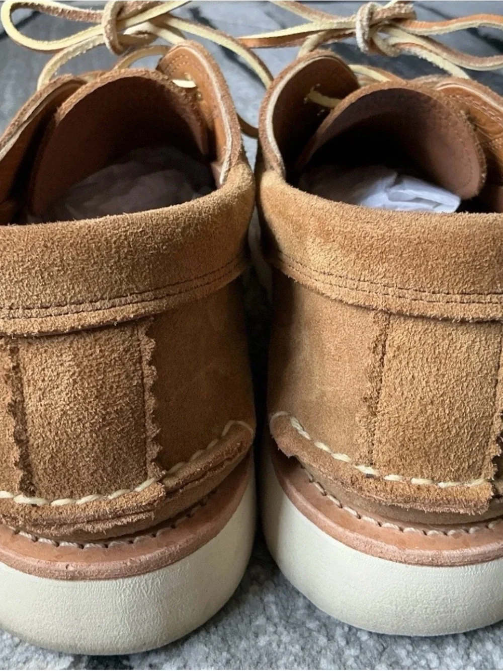Size 10.5E - Yuketen Angler Moc Hex Eye FO G Brown Leather Moccasin Shoes